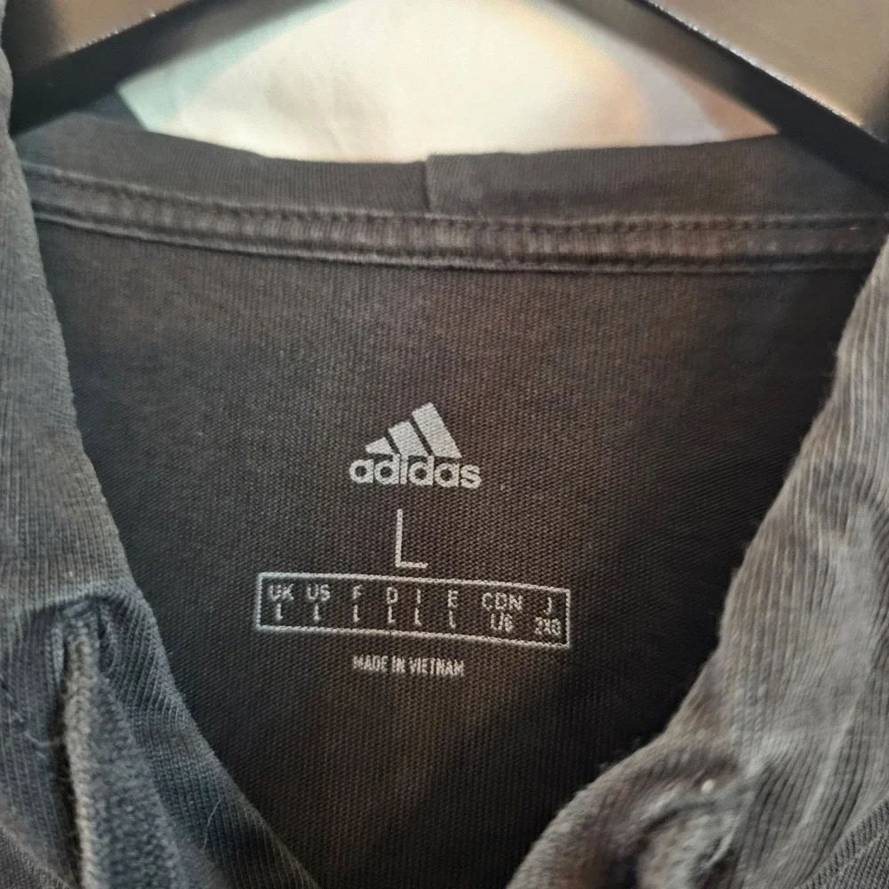 Adidas Mens Essentials Long Sleeve Hooded T-Shirt Black Large Logo Hoodie